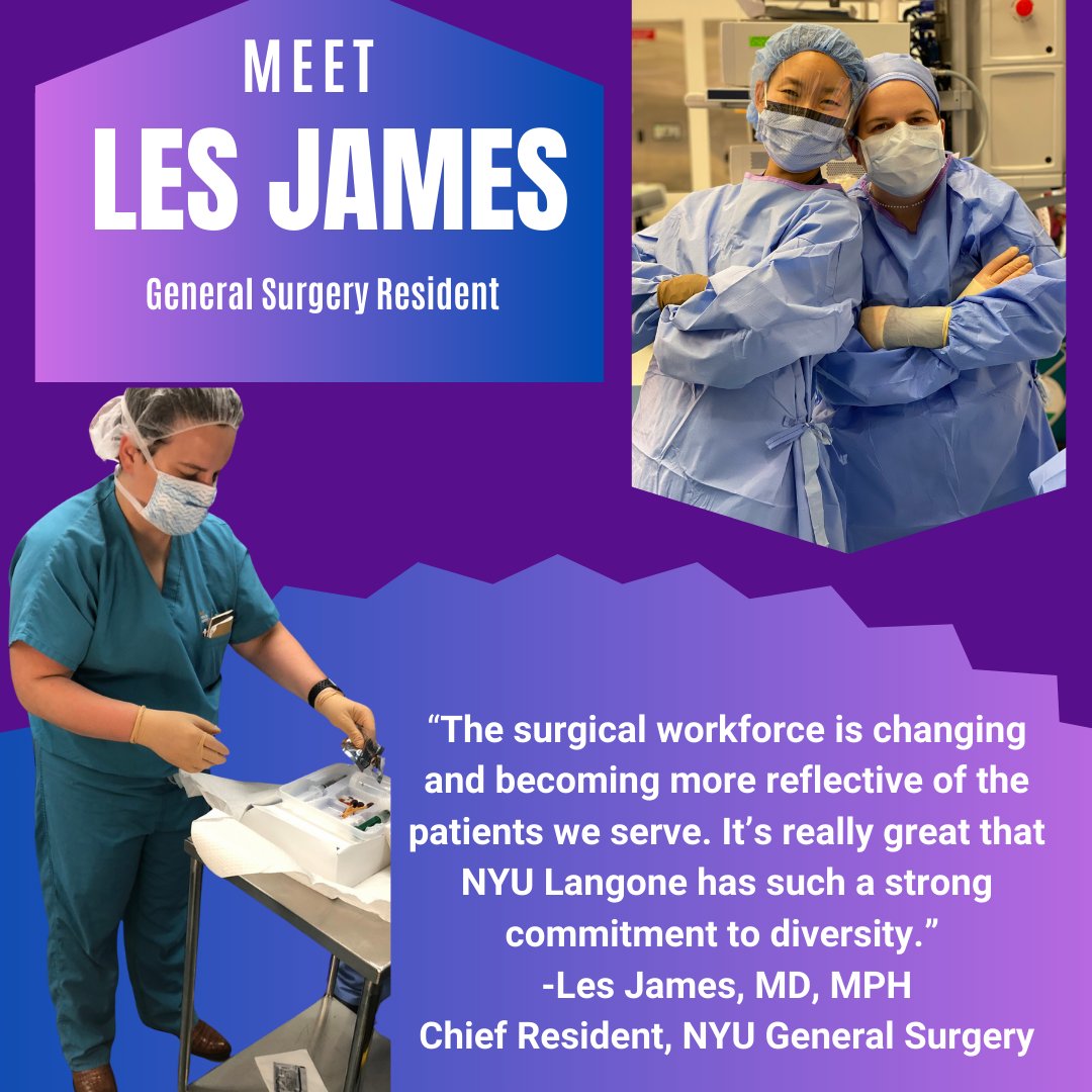 NYUGSOM_SurgRes's tweet image. Meet Chief Resident, Les James, MD, from Louisville, Kentucky! 🌟 With a heart set on a hospital filled with diversity and rich history, Les found her calling at @BellevueHosp. Join us in celebrating Les's passion for surgery and her journey to NYU!  #ResidentSpotlight
