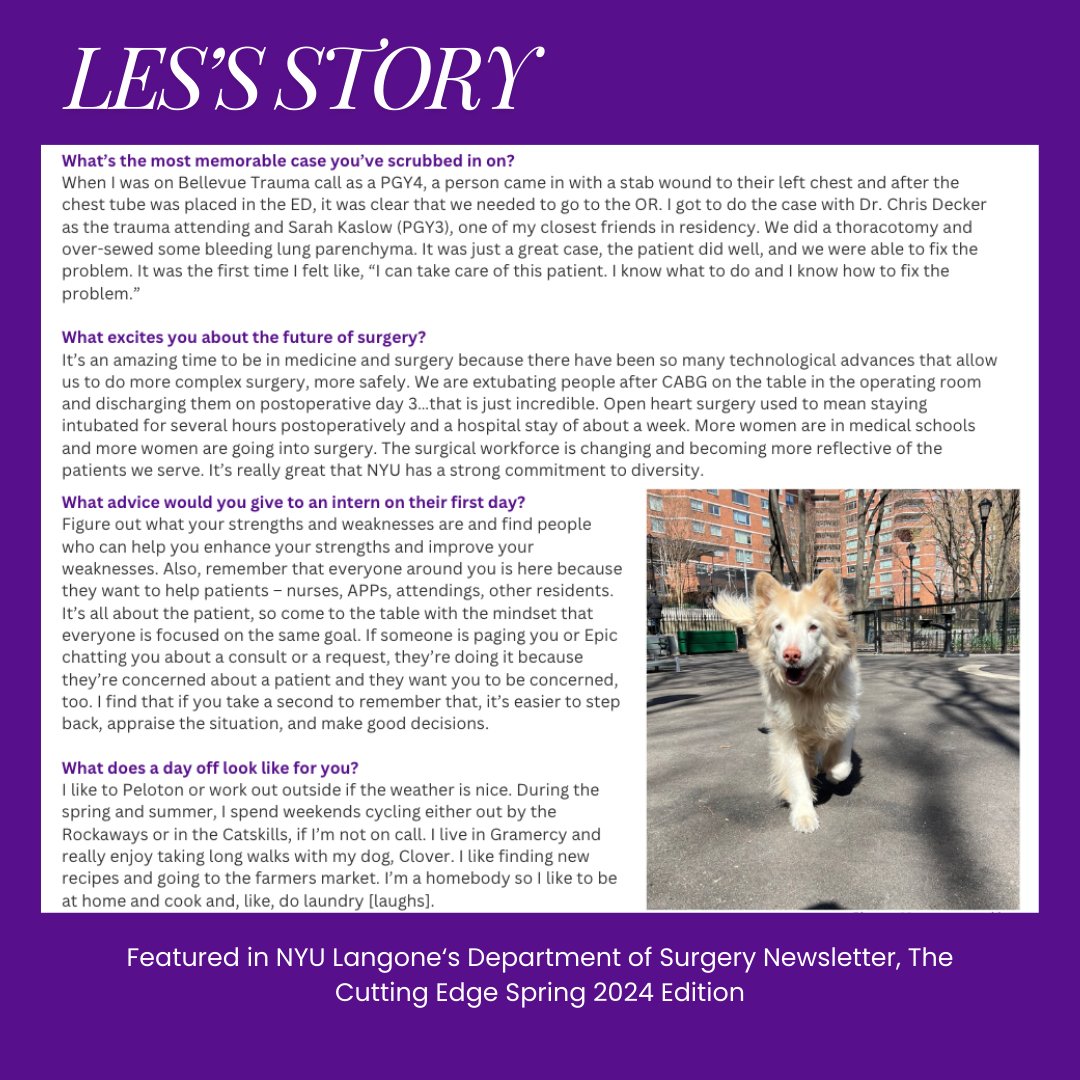 NYUGSOM_SurgRes's tweet image. Meet Chief Resident, Les James, MD, from Louisville, Kentucky! 🌟 With a heart set on a hospital filled with diversity and rich history, Les found her calling at @BellevueHosp. Join us in celebrating Les's passion for surgery and her journey to NYU!  #ResidentSpotlight