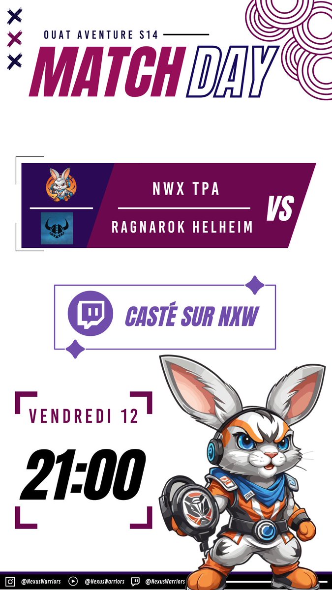 Ce soir nous serons en cast pour cette division 3 de <a href="/ouat_lol/">Once Upon A Team</a> :)
On vous attend sur twitch.tv/nexuswarriors
