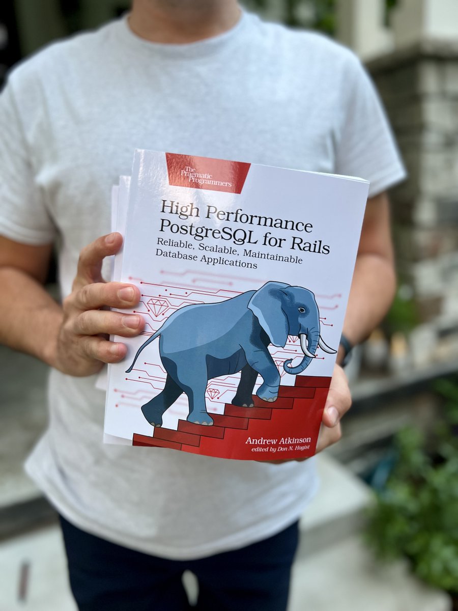 andatki's tweet image. 🎉 Unboxing High Performance PostgreSQL for Rails
youtube.com/shorts/11N5fpv…
@pragprog #postgresql #rubyonrails #books #unboxing #pgrailsbook
