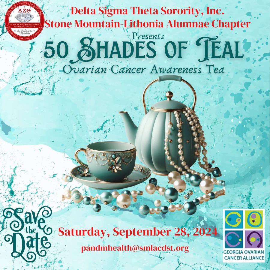 Mark your calendars. 🗓️ Plans are underway for our signature Teal Tea to bring awareness to ovarian cancer. Save the date for September 28, 2024, and watch our social media feeds for details.

#smlacdst #TransformativeInService #ovariancancerawareness