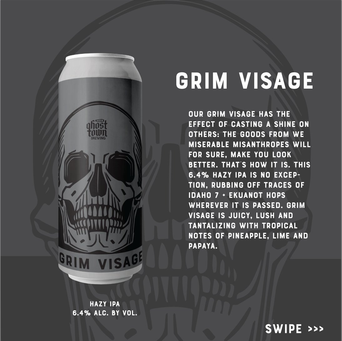 GhostTownBeer's tweet photo. 💀Back From The Dead💀

You have the power to try Jawbridge and Grim Visage, starting at 12NOON today, at our tasting rooms in East (@ghosttownbrewing_laurel) and West Oakland. The infamous nose-throttler shows up around 3PM. https://t.co/iTvw997SAY