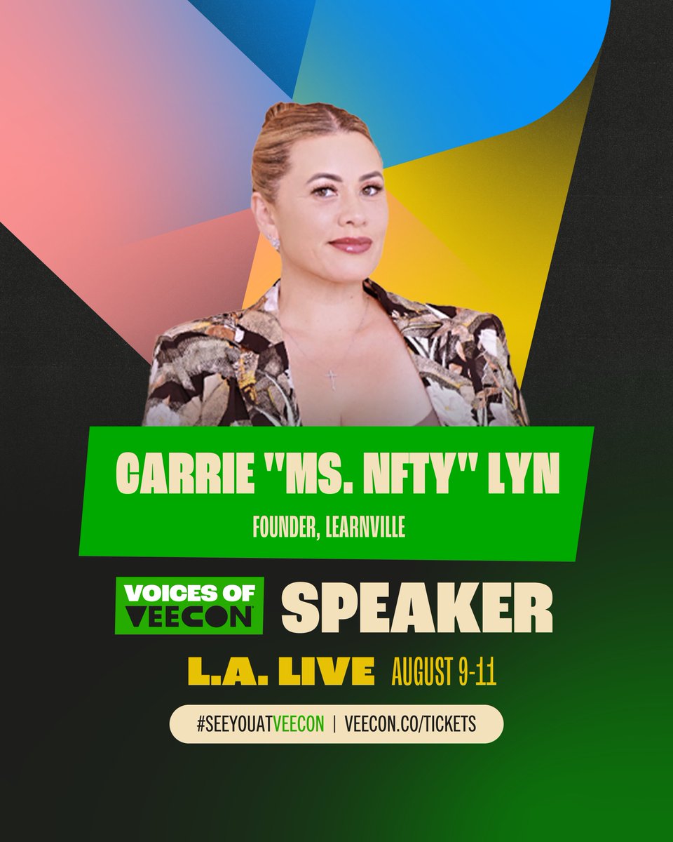 veecon's tweet image. Carrie &quot;Ms. NFTy&quot; Lyn (@MS_NFTy)
Founder, LearnVille