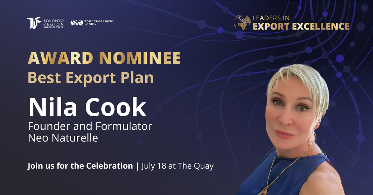 Congratulations to Nila Cook, Founder of @NeoNaturelle, nominated for Best Export Plan Award! Her innovative skincare brand has seen 30% revenue growth in the US. Join us at Leaders in Export Excellence as we celebrate our nominees! bit.ly/45XsQaV