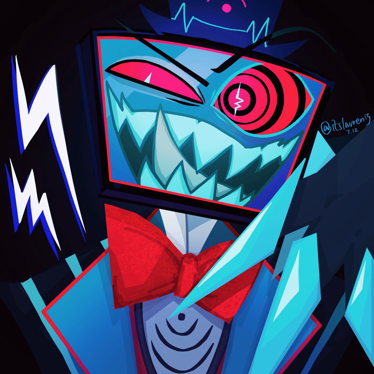 👾🎮❓
I had a reference for this I hope it’s ok ;  ;
At some point I need to move on and get out of my comfort zone of drawing Vox but for now.. 🥲🥲
#HazbinHotelVox #HazbinHotelFanart
