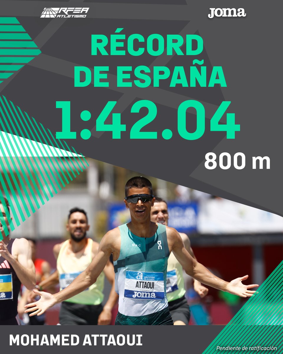 atletismoRFEA's tweet photo. 𝑷𝒆𝒓𝒐 𝒄𝒉𝒊𝒄𝒐, 𝒒𝒖𝒆́ 𝒃𝒂𝒓𝒃𝒂𝒓𝒊𝒅𝒂𝒅 𝒉𝒂𝒔 𝒉𝒆𝒄𝒉𝒐𝒐𝒐𝒐𝒐𝒐𝒐𝒐𝒐

MONUMENTAL, MARAVILLOSO, BRUTAL

1⃣:4⃣2⃣.0⃣4⃣ @attaoui800 Récord de 🇪🇸 de 800 m

 (batiendo el 1:43.65 de @UliOly de 2018)
9º atleta 🌍 de todos los tiempos

El tercer récord consecutivo en esta prueba en
Herculis Mónaco 💎 Wanda Diamond League