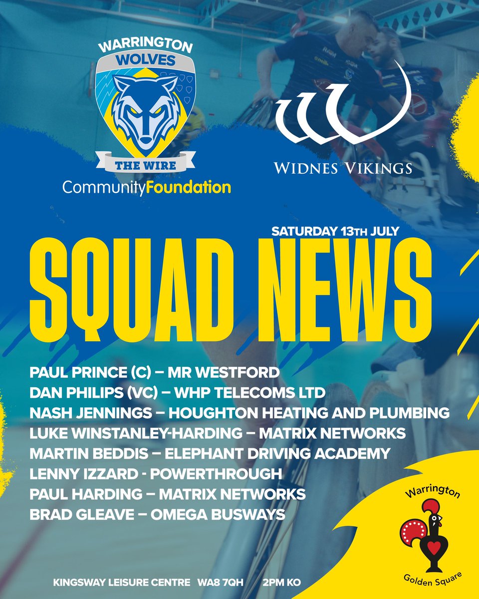 WWRLFoundation's tweet photo. Two big clashes tomorrow for both our Physical Disability and Wheelchair Rugby League Teams. 
Our PD Team are heading over to Sheffield to face off against Sheffield and Leeds. Meanwhile our Wheelchair Team will be over the road in Widnes for their fixture against the Vikings. https://t.co/f35b71EKet