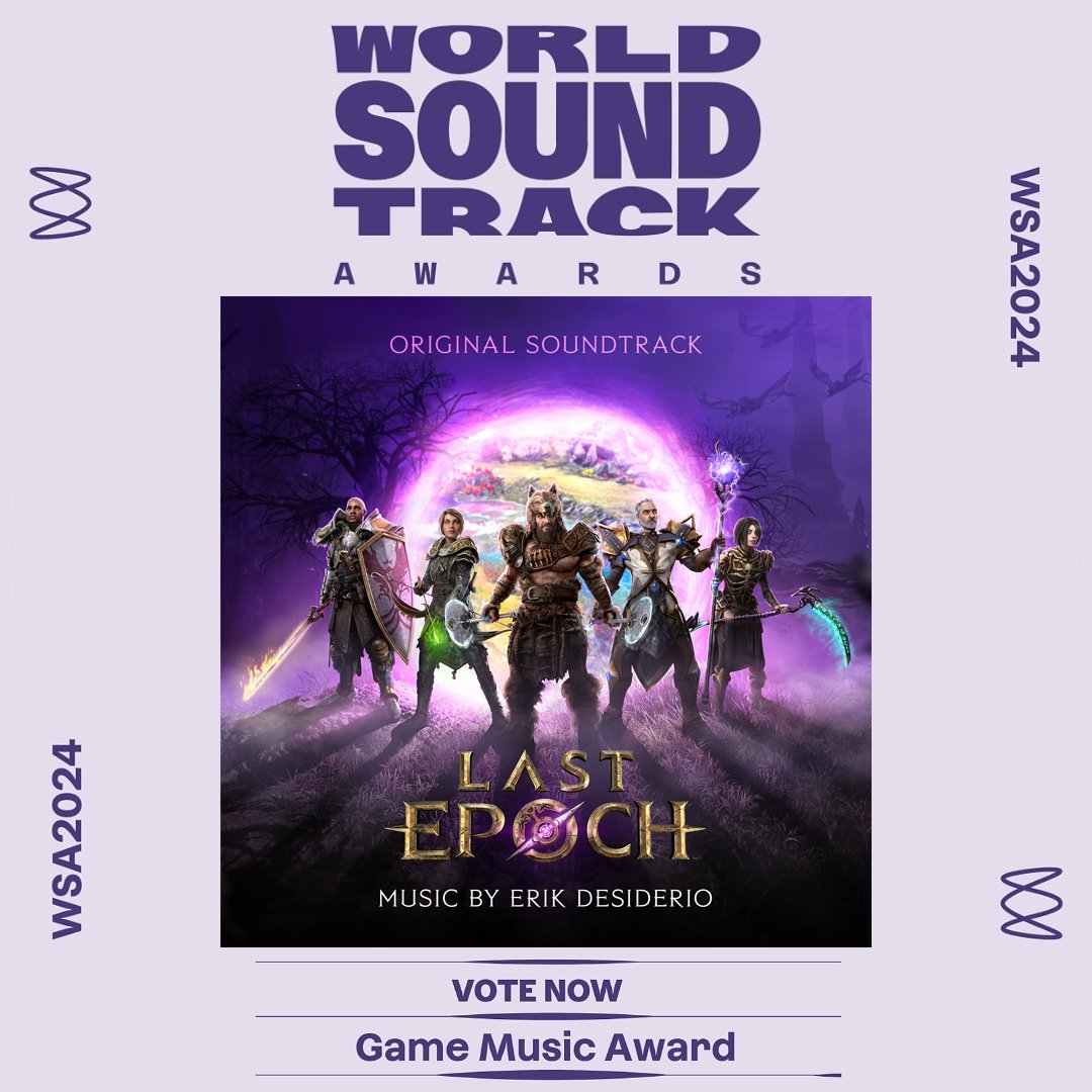 Erik_Desiderio's tweet photo. So excited to find out that the World Soundtrack Awards have long-listed my score for Last Epoch. It's in good company with the rest of the nominations! If you enjoy the soundtrack, you can vote here: 
https://t.co/YCV0c1YLuF

@LastEpoch @Laced_audio 
@WSAwards https://t.co/cAeatXF50A