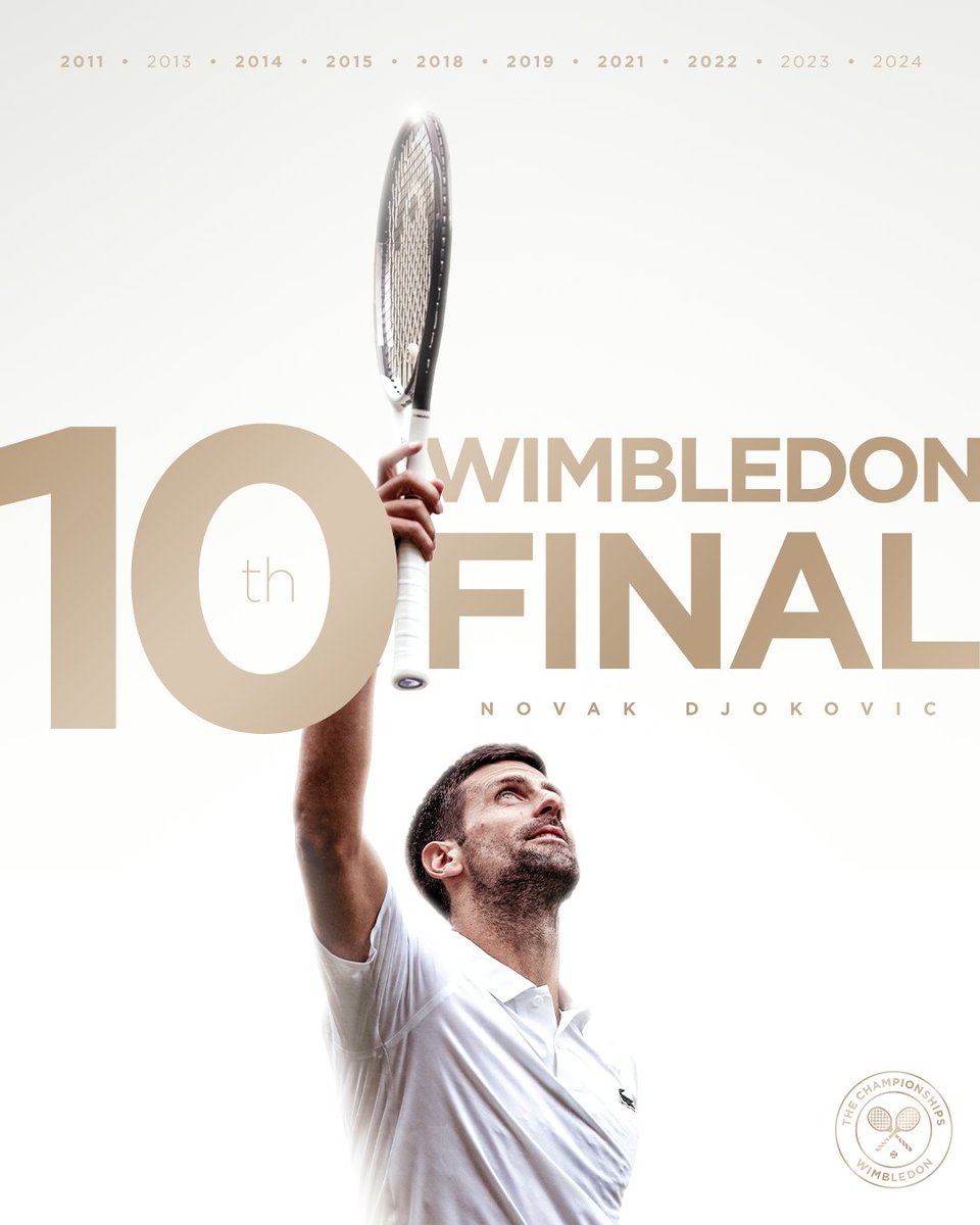 A 10th #Wimbledon final awaits for Novak Djokovic ✨