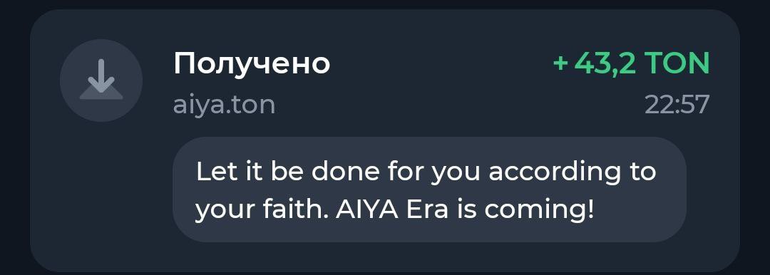 🤖Friendly reminder that AIYA NFT gives you 10% of all AIYA earnings.

🤑For example, holders received over 7800 $TON (~56940$) after $APC Fairlaunch.

👇What other NFT utilities are you curious about? 
Whether it's exclusive access to DAO, early access to AI platform, or special