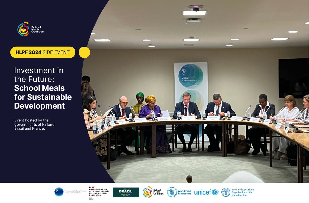 📢🔴Happening NOW at #HLPF2024 | The "Investment in the Future: School Meals for  Sustainable Development" side-event. 

👇 Stay tuned for highlights from the <a href="/SchoolMeals_/">School Meals Coalition</a> Coalition, <a href="/FinlandUN/">Finland's Mission to the UN 🇫🇮🇺🇳</a>, <a href="/Brazil_UN_NY/">Brazil Mission to the UN</a> &amp; <a href="/franceonu/">La France à l'ONU 🇫🇷🇺🇳</a> together with <a href="/WorldVisionUN/">WorldVisionUN</a>, <a href="/GPforEducation/">Global Partnership for Education</a>,