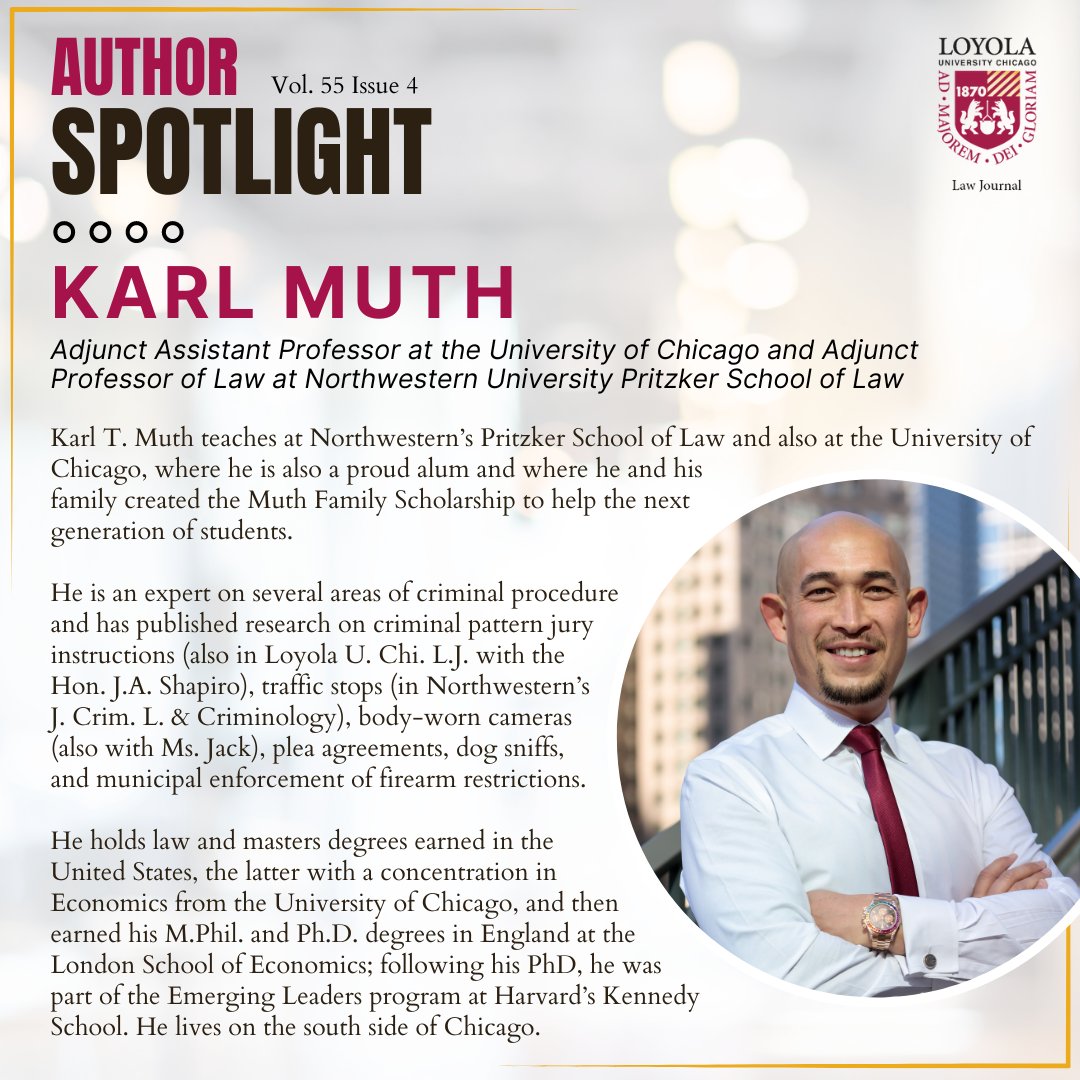 Issue 4 Author Spotlight 📣
Introducing Nancy Jack &amp; <a href="/KarlMuth/">Karl T. Muth 🌐✈️📊</a>!

Jack &amp; Muth examine People v. Timmsen, a recent traffic stop case in Illinois. They reject the decision that held that Timmsen’s legal conduct created the basis for the stop.

Read here: bit.ly/4eXsQvJ