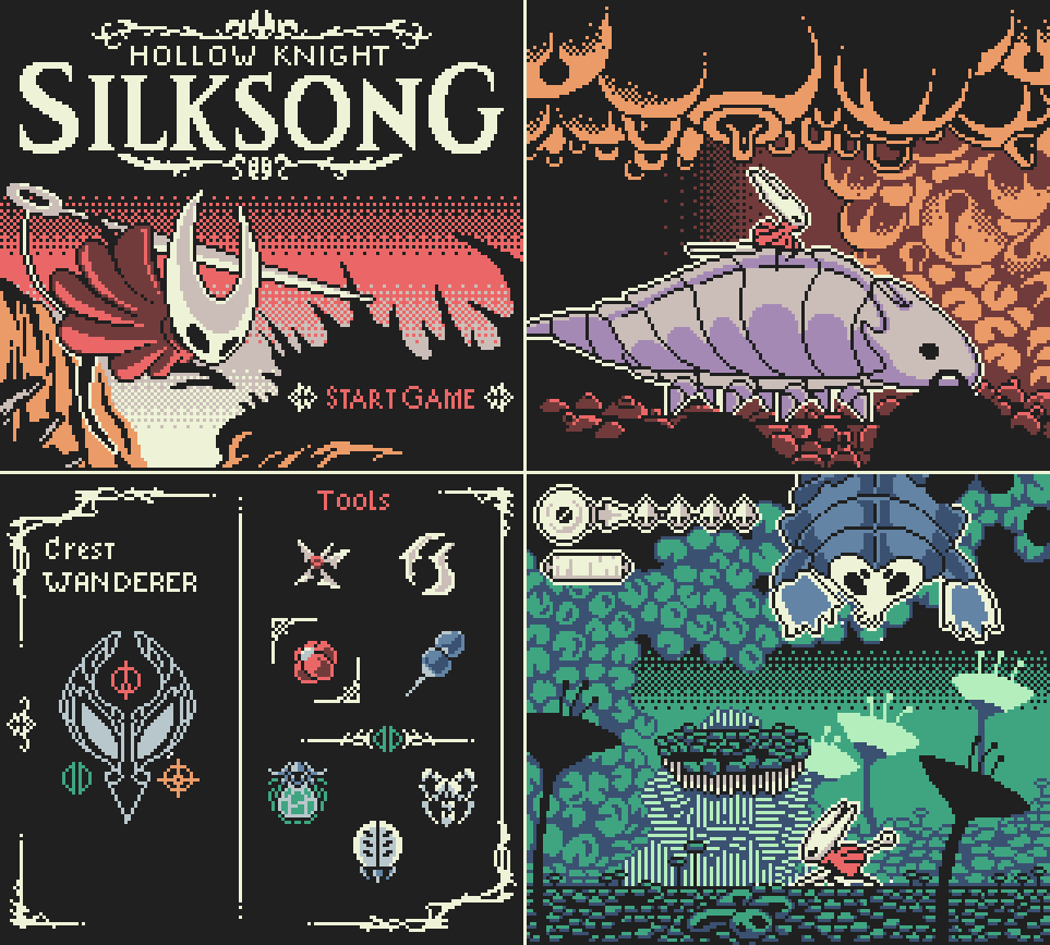 VideoArtGame's tweet photo. Pixel art | Hollow Knight: Silksong for Game Boy Color

Artist: @nekocrocodile https://t.co/0gzofJBk6i