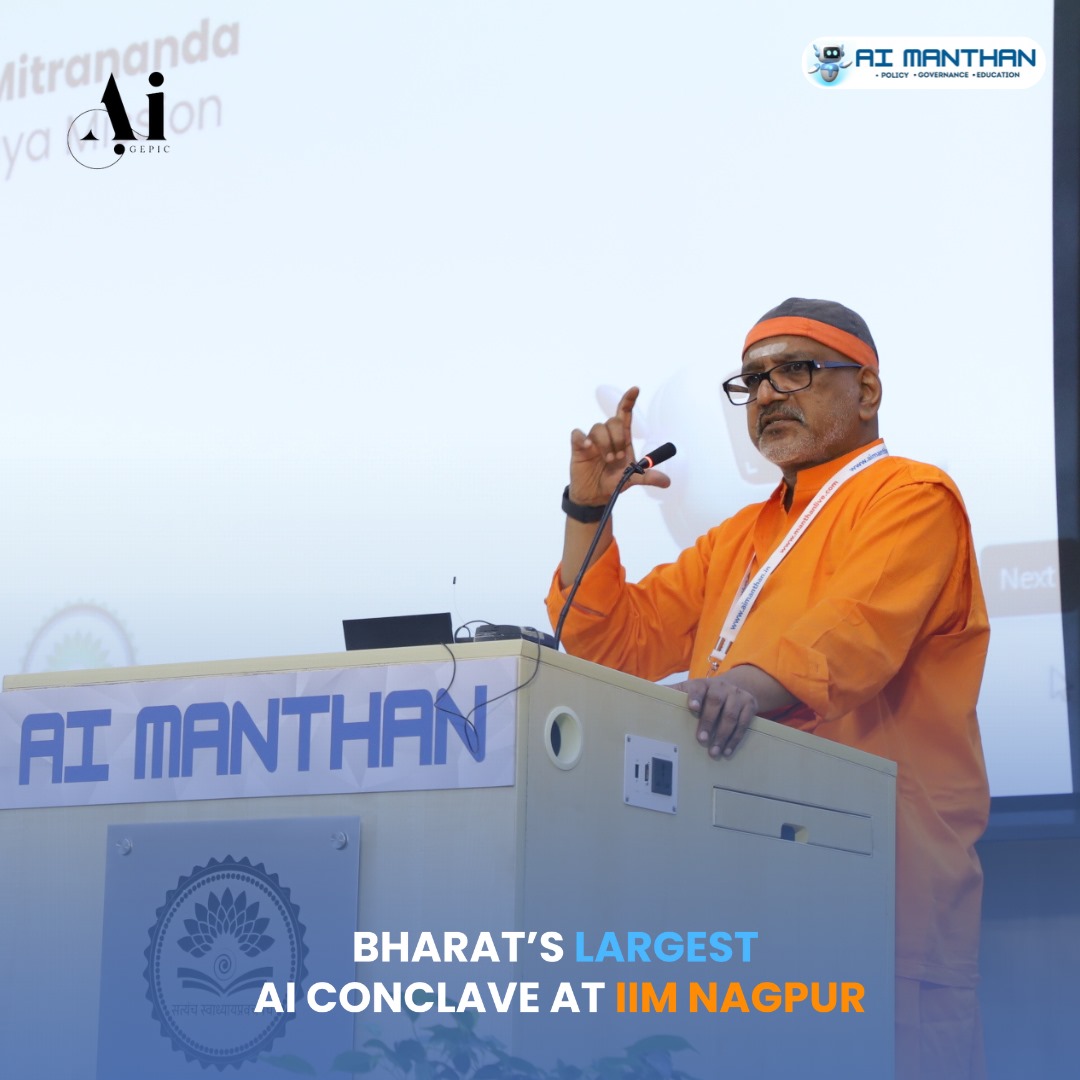 aimanthan's tweet photo. Day 1 of AI Manthan Conclave started with an enlightening session by Swami Mitrananda on 'The Human Consciousness in the Age of AI.
#aimanthan #manthanai #conclave
#conference #iim #iit #nit #iiit #iimnagpur
#iisc #vishwamanthanresearchfoundation #vrf
#ai #manthan #research https://t.co/VFA1x0oCrr