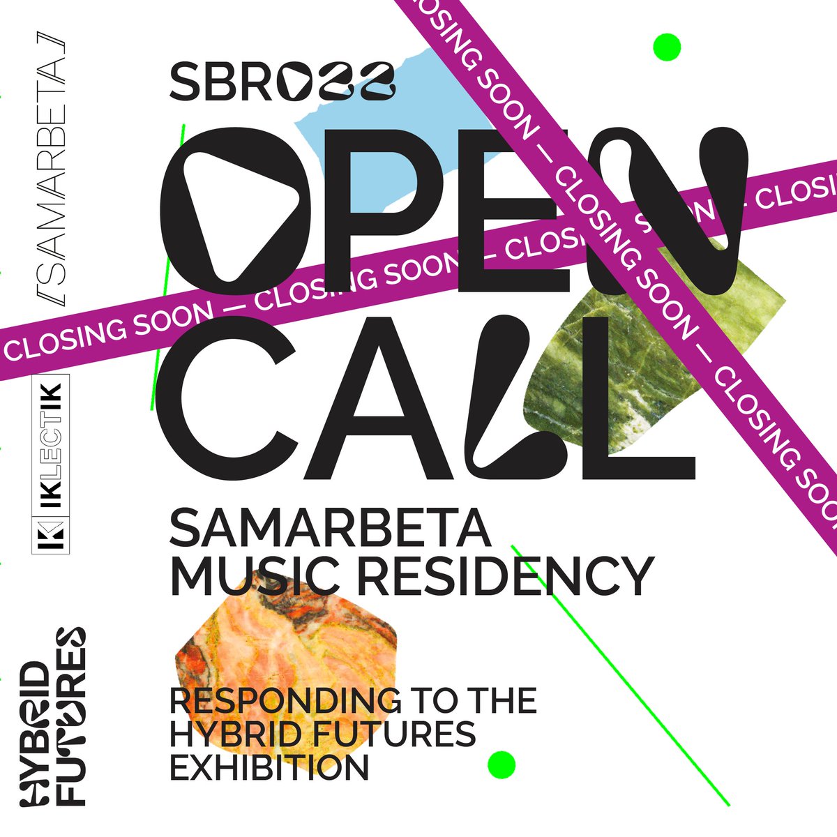 ⚠︎ OPEN CALL APPLICATIONS CLOSE 15TH JULY @ 5PM
—
Co-commissioned by Samarbeta, <a href="/iklectikartlab/">IKLECTIK</a> &amp; Hybrid Futures, responding to the #HybridFutures exhibition <a href="/SalfordMuseum/">Salford Museum & Art Gallery</a>

10th–20th Sept
+ Live presentation as part of <a href="/Fat_Out/">Fat Out</a> fest opening night

samarbeta.org/sbr022-opencall
