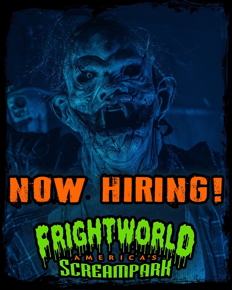 Join our Award-Winning Scream Team this Halloween season👻 

Several positions are available.

Mark your calendars! Auditions will be held:

Fri, 8/23: 6pm-10pm
Sat, 8/24: 12pm-4pm &amp; 6pm-9pm
Sun, 8/25: 12pm-6pm

For more information, please visit frightworld.com/blog