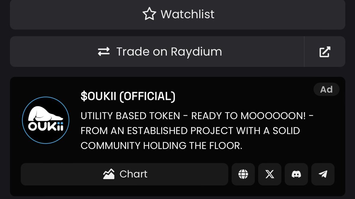 oukiibears's tweet photo. $OUKII (OFFICIAL) Ad is now live in @dexscreener 

LFG! OUKii Bears ❄️🐻‍❄️

#Solana https://t.co/fFlt9Vhs9q