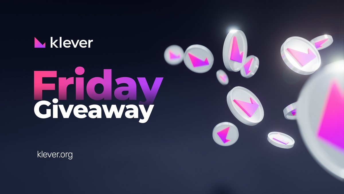 🤩💰FRIDAY #GIVEAWAY IS HERE!

To celebrate our latest achievements, we're giving away 200,000 $KLV! 🪙

How to enter:
1️⃣ Follow <a href="/klever_org/">Klever Blockchain</a>
2️⃣ Like &amp; RT this tweet
3️⃣ Share your #KLV address in the comments

🔽Read about our achievements and rules to participate: