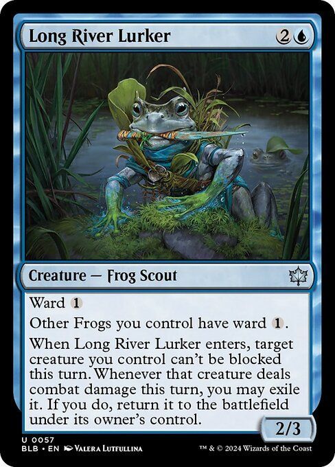Somehow it took me until this card to realize why the Bloomburrow UG Frog theme is flicker or returning creatures to hand... because they're "bouncy". Somehow it took me until this card to realize why the Bloomburrow UG Frog theme is flicker or returning creatures to hand... because they're "bouncy".