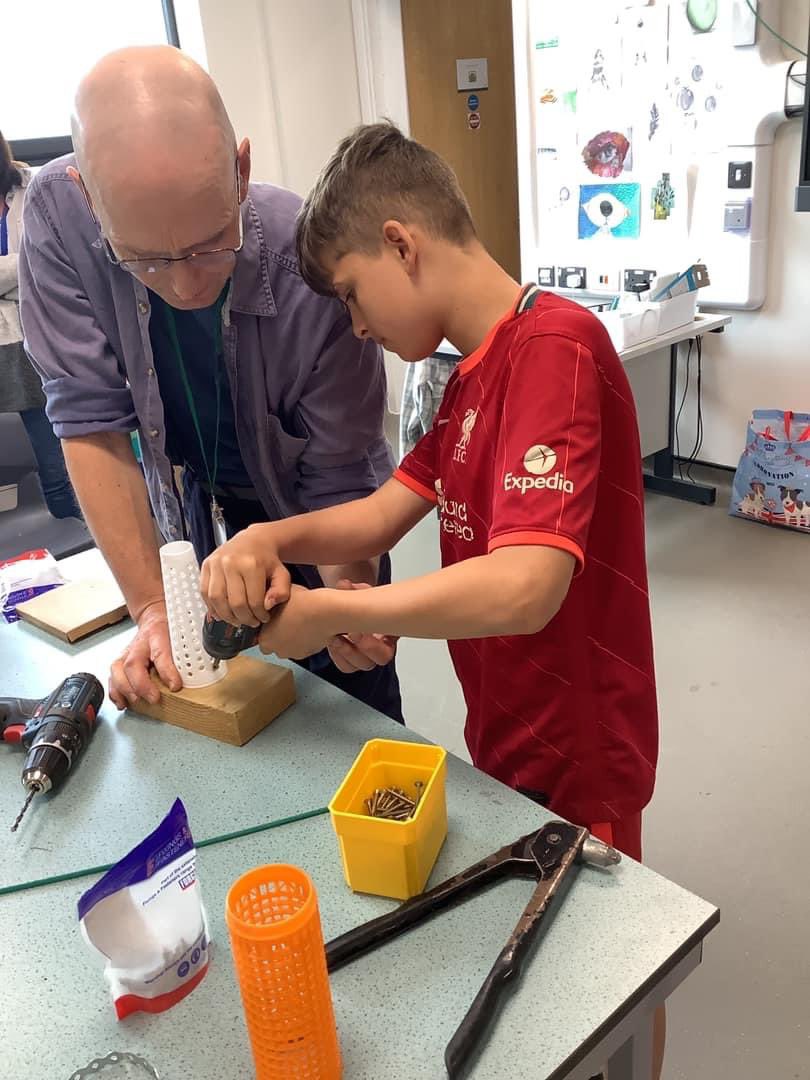 They were working on a unit of work based on Community Art and were using recycled and salvaged items to produce some pieces of artwork we hope to display in the school grounds for our school community to enjoy. Everyone worked so well and produced some really skilful pieces.