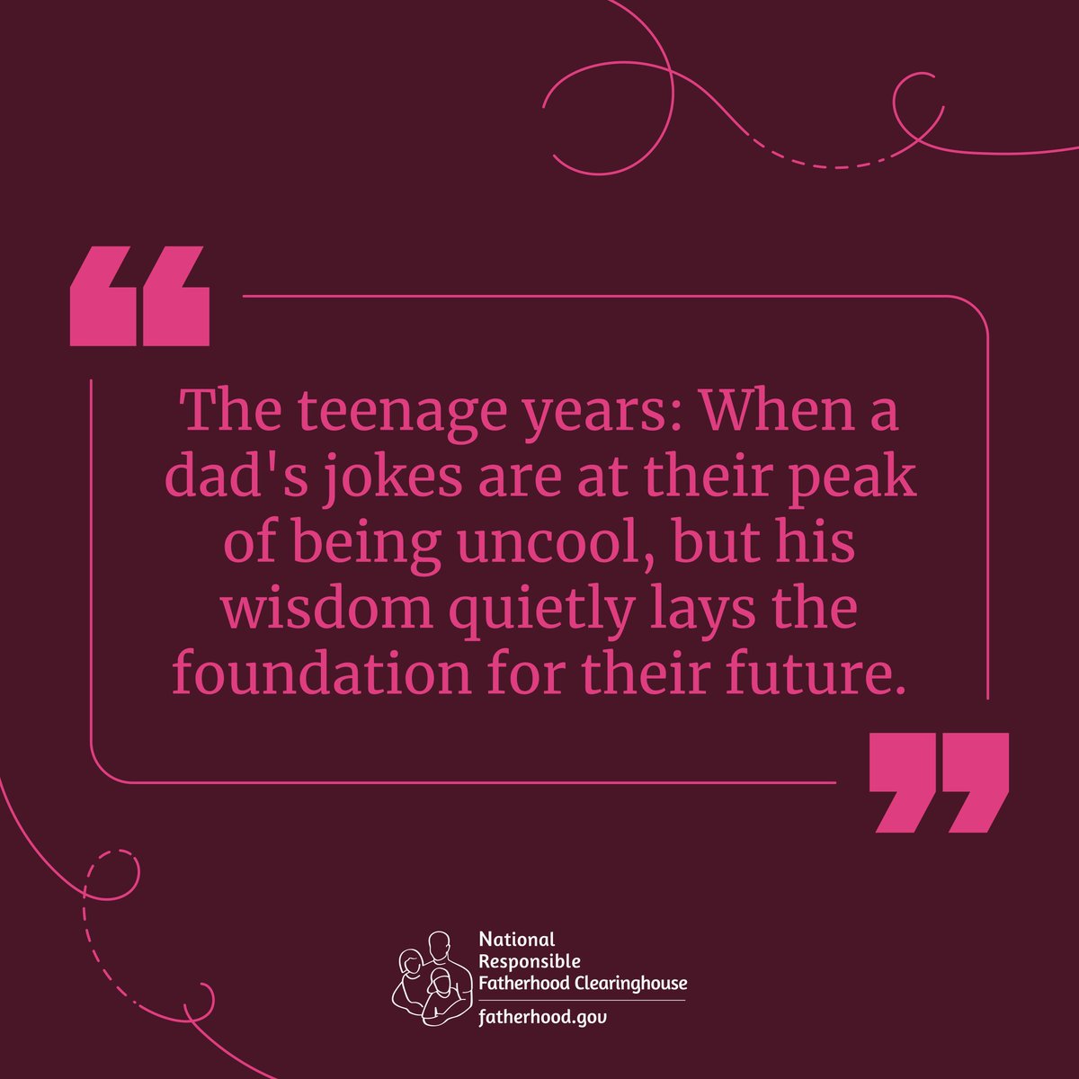 Fatherhoodgov's tweet image. "The teenage years: When a dad's jokes are at their peak of being uncool, but his wisdom quietly lays the foundation for their future."

#gentleparenting #responsiveparenting #presentoverperfect