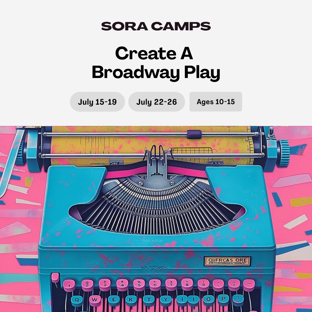🎭 Does your 10-15 year old love Broadway plays? 

In our 5-day online camp, A real Broadway actor will teach you the secrets of the stage and help you create and perform your own short Broadway-style play.

➡️ Register now: soraschools.com/camps

#onlinecamp #broadway