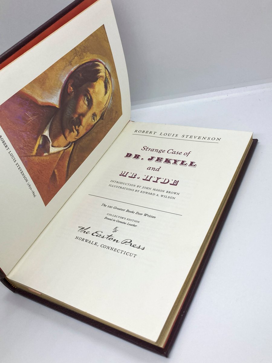 HudsonPulp's tweet image. Robert Louis Stevenson &quot;Strange Case of Dr. Jekyll and Mr. Hyde&quot; c.1980 Vintage leather hardcover Easton Press etsy.com/listing/175936…
 #SocietalCommentary #InfluentialBooks
