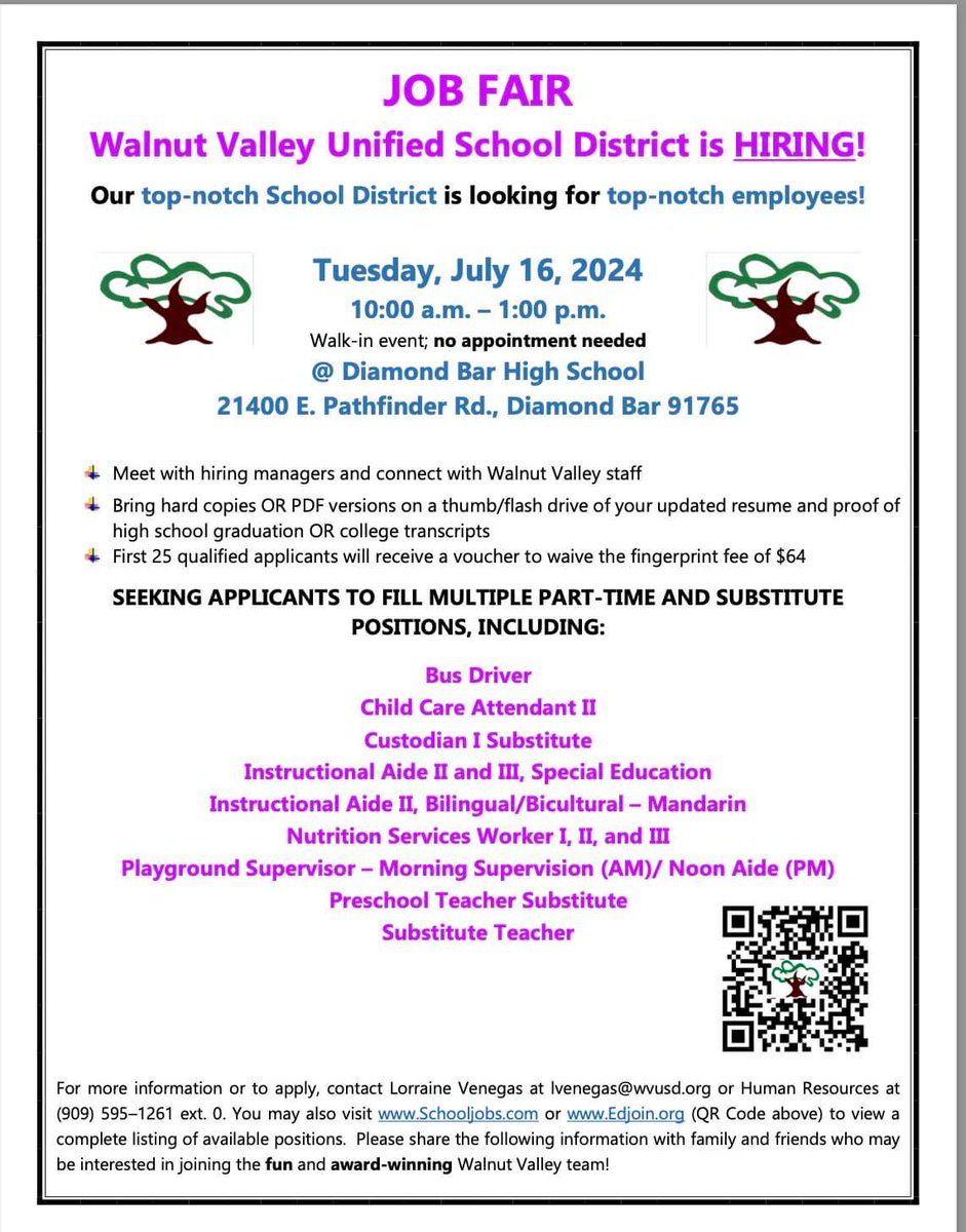 collegewood_el's tweet photo. Join the Walnut Valley Team! It's a great place to work! ❤️❤️❤️ #WVUSDProud #KidsFirst https://t.co/KqIngNVjjV