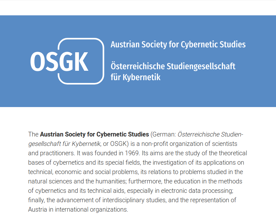 Did you know that OFAI was founded in 1984 as a special research institution of the Austrian Society for Cybernetic Studies (OSGK)? Our parent organization, established in 1969, recently redesigned its website: osgk.ac.at #Cybernetics #ArtificialIntelligence