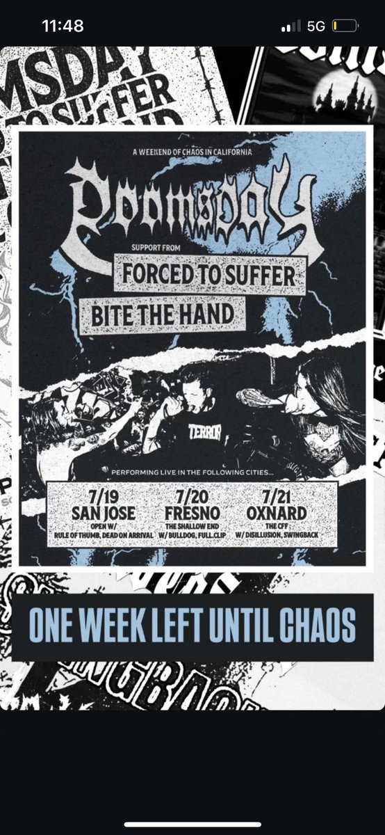 NEXT WEEKEND 
<a href="/doomsdayca/">DOOMSDAY</a> 
@bitethehand_ca