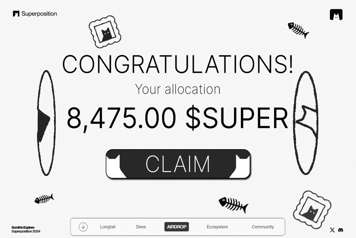 Arbitrum has supported Superposition testnet!

$SUPER first blockchain that pays you to use it

Cost: FREE and 6 minutes to do

Watch the video guide for the airdrop 🧵👇
