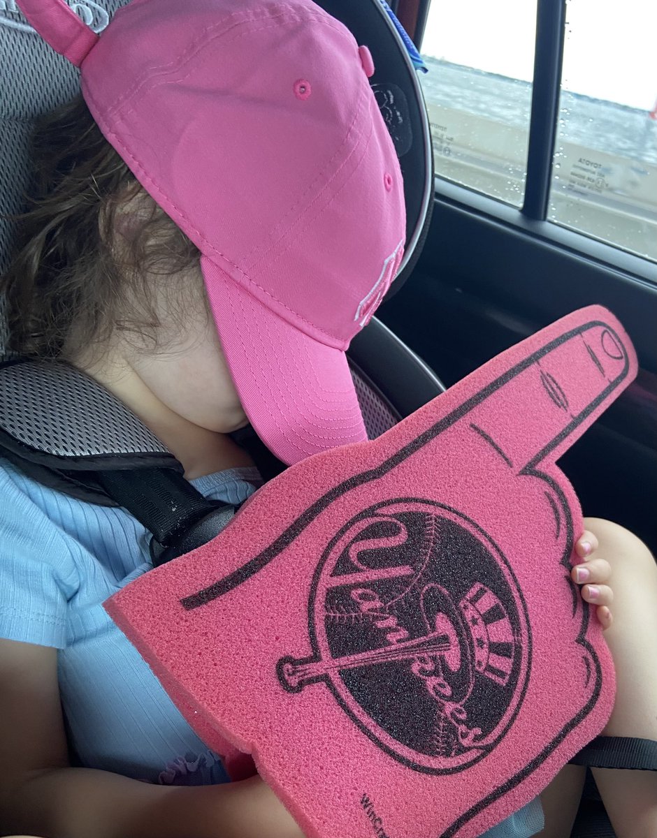 megmariej's tweet photo. Worn out from the game last night and first visit to George Steinbrenner Field! 
#toyotapinstripepride https://t.co/9hebk48w2V