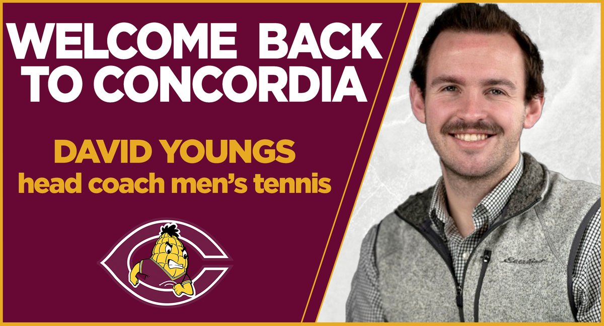 𝗡𝗘𝗪 𝗛𝗘𝗔𝗗 𝗖𝗢𝗔𝗖𝗛! Welcome back to Concordia to former Cobber student-athlete David Youngs, who was named the new head coach for the men's tennis program. David played for CC from 2017-2020.     𝗗𝗘𝗧𝗔𝗜𝗟𝗦: tinyurl.com/yttcktku