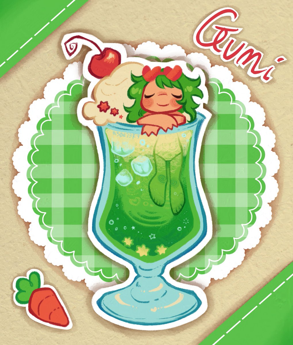 M30W73R7's tweet image. 🍒 gumi megpoid melon soda :3 #vocaloid
available as a sticker here!!: redbubble.com/i/sticker/melo…