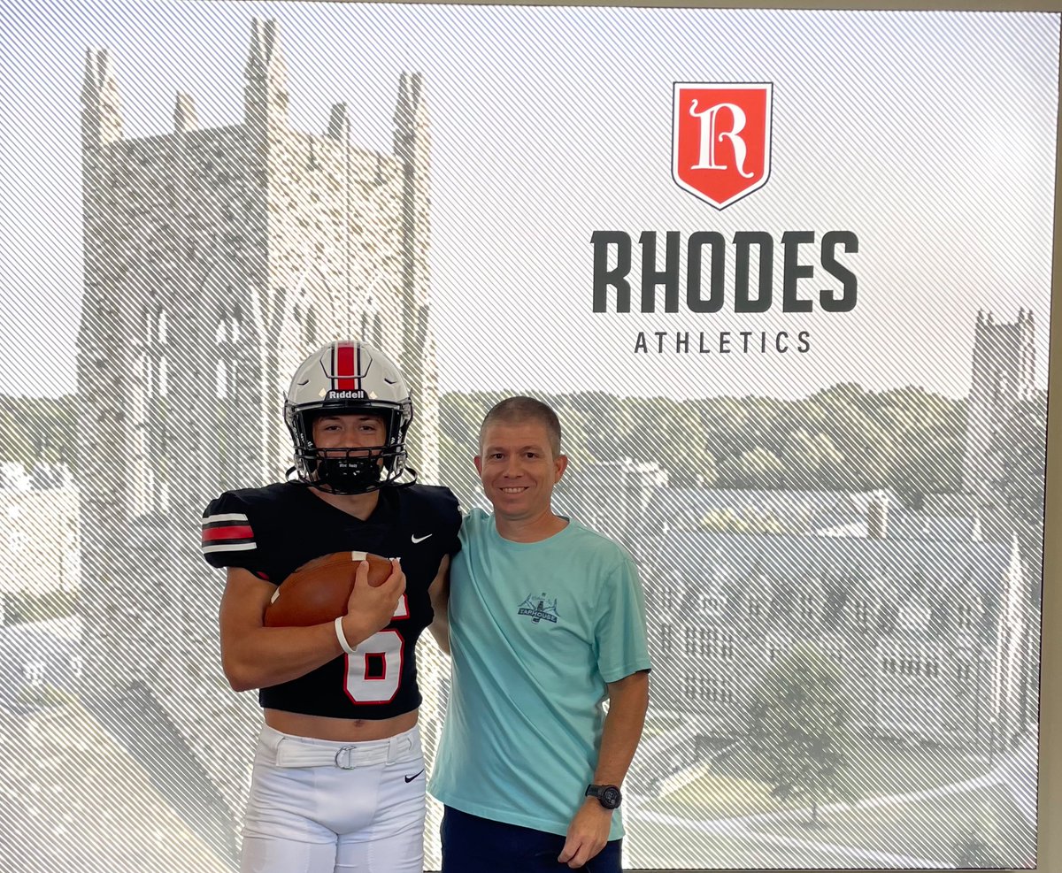 APorter_6's tweet photo. Had another great visit to @RhodesFootball!  Thanks for having me @coachrichduncan @CoachKalb1 @CoachATChau!

@KevinCreehan @JP2HSVFootball @JPIISports @HallTechSports1 @256Recruiting https://t.co/huYP9h2HeW