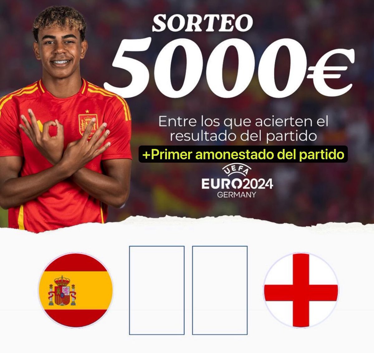 ❤️ BIZUM PARA TODOS.
[5.000€ A REPARTIR]

1) MENCIONA EL RESULTADO + PRIMER AMONESTADO.

2) SIGUE LA CUENTA @Iniestapixha 

3) DAR RT