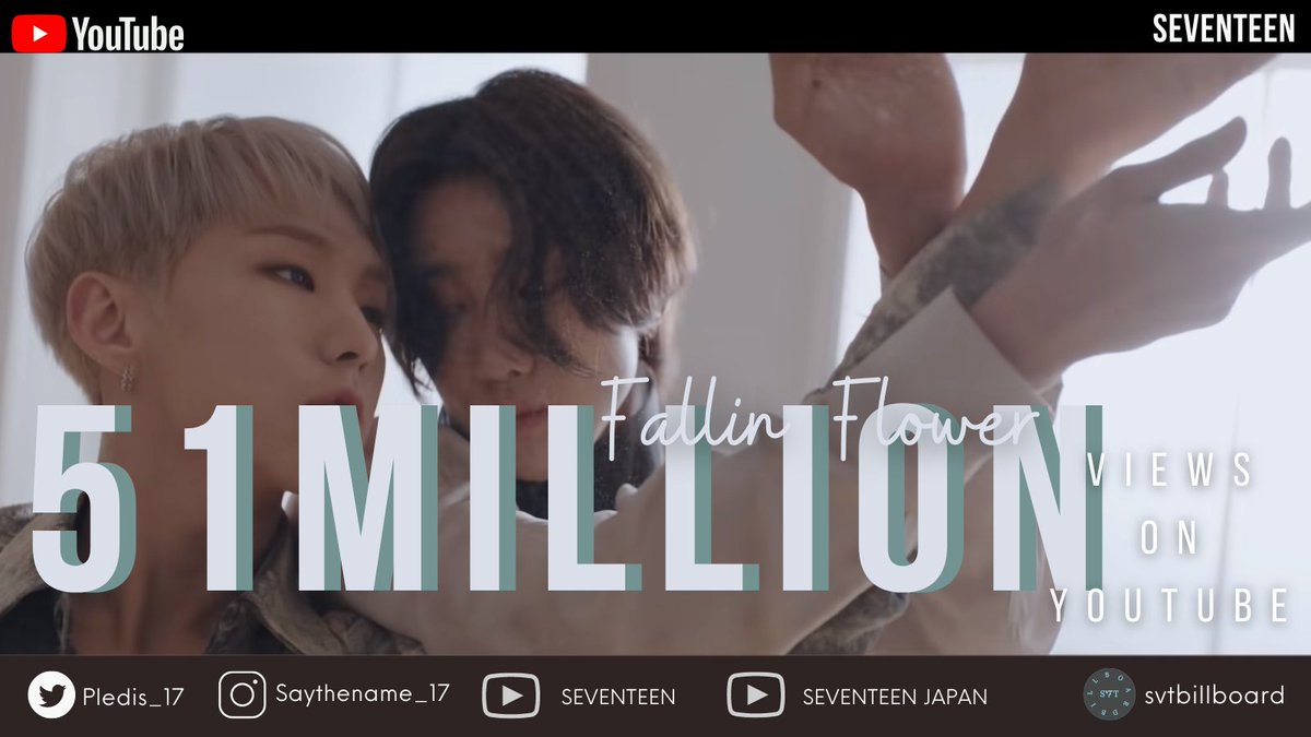 svtbillboard's tweet image. [FALLIN' FLOWER VIEWS UPDATE]

Current Views: 51,019,075 🌸💮

🎉 CARATs! 'Fallin' Flower' has reached 51M views on YouTube! 🌸 This mesmerizing MV captures the beauty and grace of our favorite group. Keep streaming together with #Maestro, #GOM, and #Last_Night to show our love