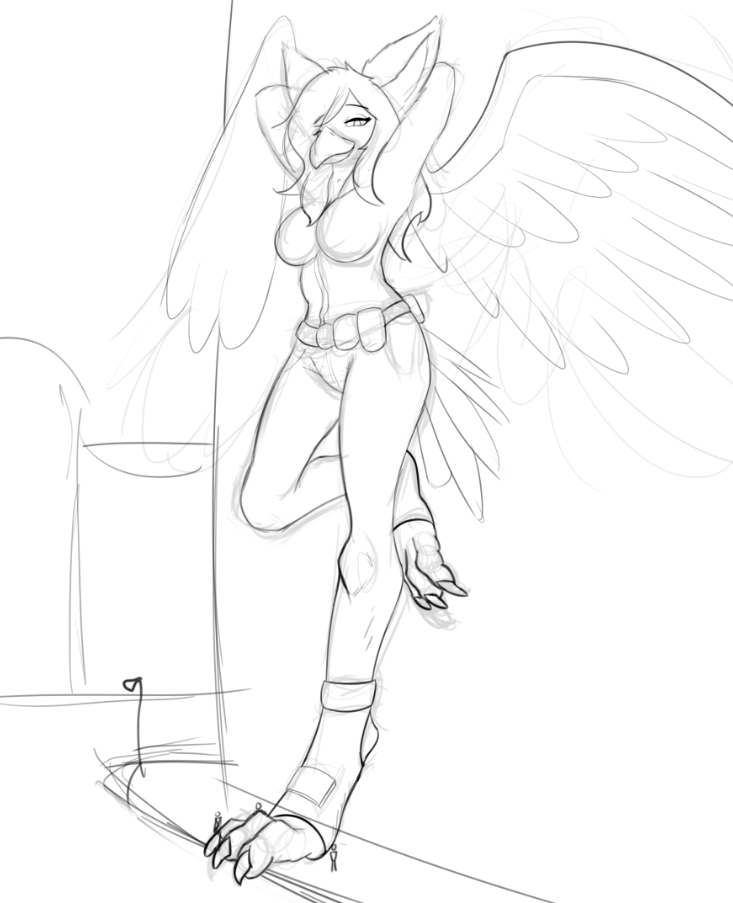 SoberKnight's tweet photo. jsut a quick 30 min doodle to test a few brushes. Oh yeah, this is my police officer birb, Kae Lacoon. https://t.co/1gtSnIw3ys