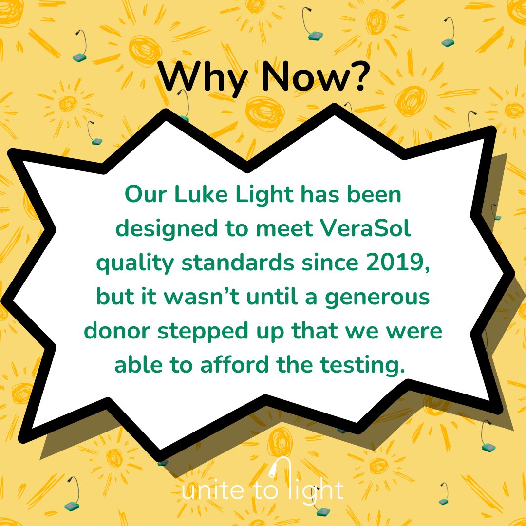 unitetolight's tweet image. The Luke Light has been VeraSol certified to meet IEC TS 62257-9-8 quality standards!

VeraSol supports high-performing, durable off-grid products that expand access to modern energy services. VeraSol is the leading independent quality assurance program for distributed solar  ...