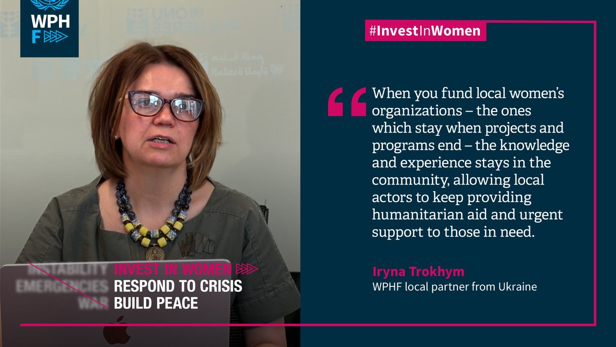 From #SGBV survivors to refugees &amp; minority groups, women are always working alongside the most vulnerable populations during humanitarian crises, said our partner Iryna Trokhym of <a href="/WomPerspectives/">Центр 'Жіночі перспективи'</a> at #HAS2024, calling for more direct &amp; multi-year 💰 for frontline women's orgs.