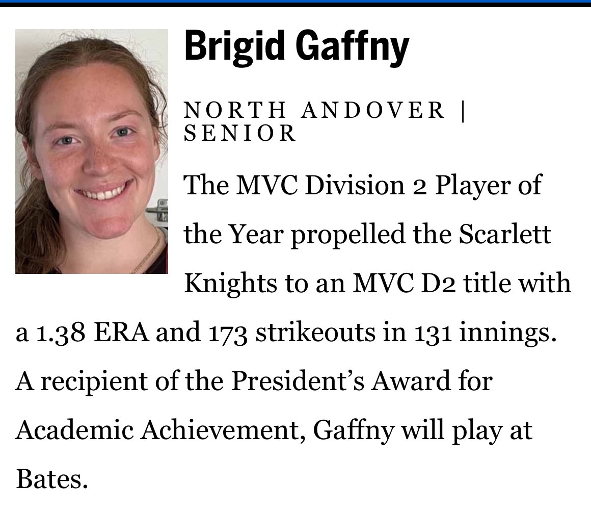 Congratulations to 🌟Brigid Gaffny 🌟 on her selection to the Boston Globe All-Scholastic Team. 👏🏼❤️🖤🥎 <a href="/NA_Athletics/">Scarlet Knights</a>