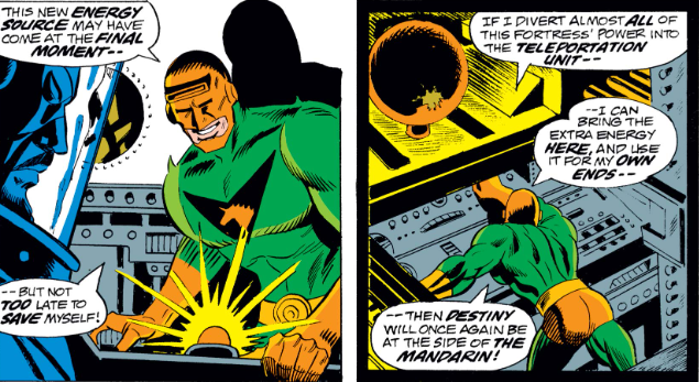 MarvelADay's tweet photo. #MarvelADay #IM68 In the midst of battle, Sunfire is teleported away. Tony recognizes this particular tech as the work of the Mandarin &amp; follows the trace radiation he detects back to his enemy's lair. - crs https://t.co/CjjrgiBolV