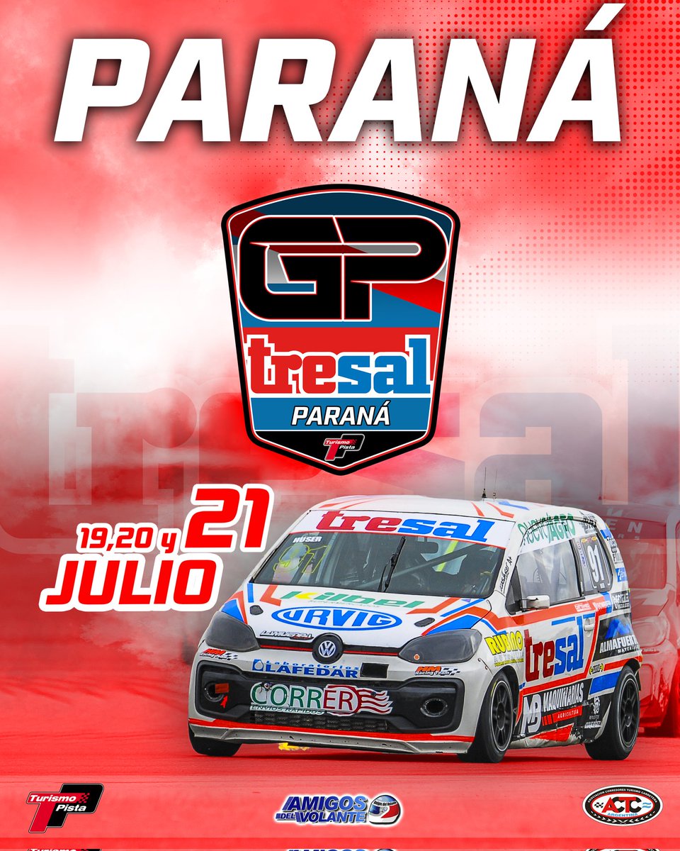 TurismoPista's tweet photo. 🔥Ya estamos a solo una semana del #TPenParana, se viene el Gran Premio Tresal!!. 

🗓 19, 20 y 21 de Julio
📍 Autódromo Ciudad de Paraná 

#TurismoPista https://t.co/CMFdpKPEja