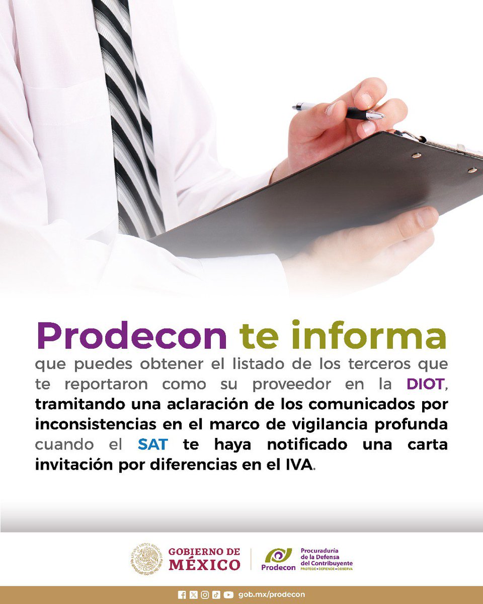 ProdeconMexico's tweet photo. 📢 ¡Atención personas contribuyentes!
Esta información es para ti, no dejes de leerla➡️https://t.co/ut13w1IMpb https://t.co/5PbekQy9JR