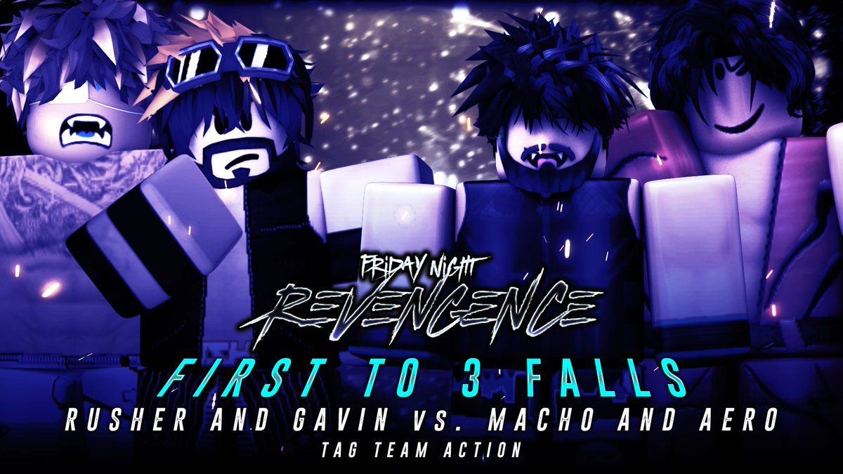 ROBLOX_CGW's tweet photo. TONIGHT! - REVENGENCE 7/12/24
#RusherAdams and #GavinKosher arranges as an tag team and now is in action, and they will be facing against the Tag Team Championship N1C's #MachoGargano and #AeroNakamura.
Who will stand tall?
#CGW2024 https://t.co/a7a6Th5mPW