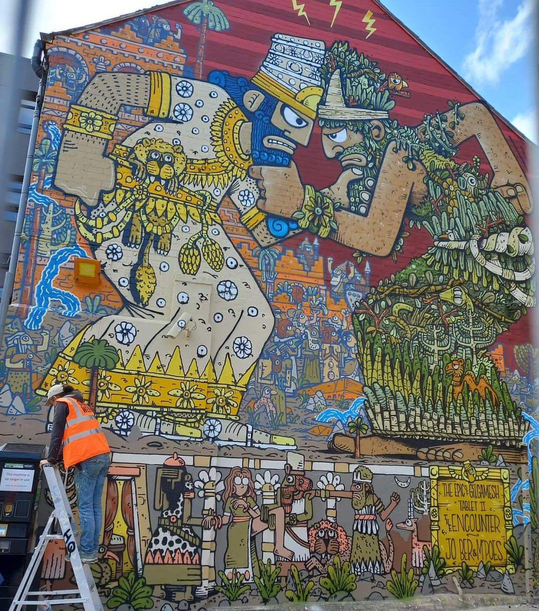 This murial of Gilgamesh and Enkidu is a whole new level of awesome, in Leicester, England.

#drthehistories