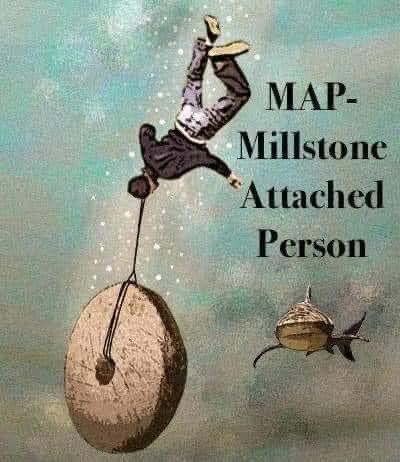 Truth_matters20's tweet photo. MAP≠minor attracted person. 

MAP=millstone attached person. https://t.co/1dGHcCbkdJ