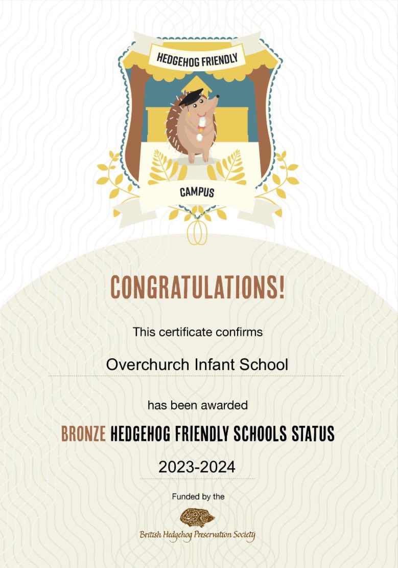 Overchurch Infants (@overchurch_inf) on Twitter photo We received amazing news this week as we were awarded Bronze Hedgehog Friendly Schools Status.
A massive congratulations to Mrs
Collins for all her hard work leading this project through school!
WE ❤️ 🦔
<a href="/HogFriendly/">Hedgehog Friendly Campus</a> <a href="/hedgehogsociety/">Hedgehog Society</a> We received amazing news this week as we were awarded Bronze Hedgehog Friendly Schools Status.
A massive congratulations to Mrs
Collins for all her hard work leading this project through school!
WE ❤️ 🦔
<a href="/HogFriendly/">Hedgehog Friendly Campus</a> <a href="/hedgehogsociety/">Hedgehog Society</a>