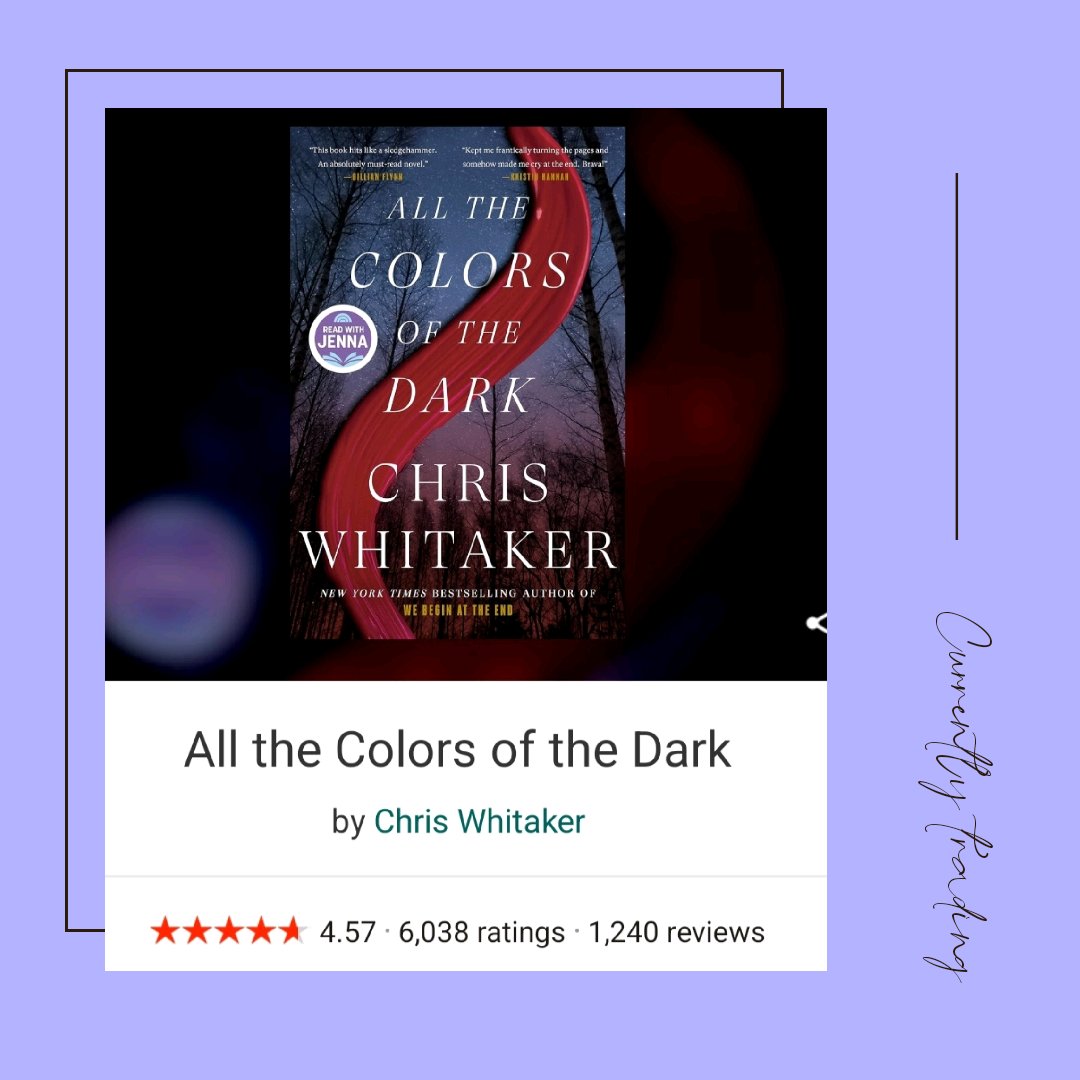 EB Meadows (@meadowswriting) on Twitter photo <a href="/goodreads/">Goodreads</a> All the Colors of the Dark by Chris Whitaker (<a href="/WhittyAuthor/">Chris Whitaker</a>). Gifted to me by a book loving friend, I'm already hooked after just 17 pages! #amreading <a href="/JennaBushHager/">Jenna Bush Hager</a> <a href="/goodreads/">Goodreads</a> All the Colors of the Dark by Chris Whitaker (<a href="/WhittyAuthor/">Chris Whitaker</a>). Gifted to me by a book loving friend, I'm already hooked after just 17 pages! #amreading <a href="/JennaBushHager/">Jenna Bush Hager</a>