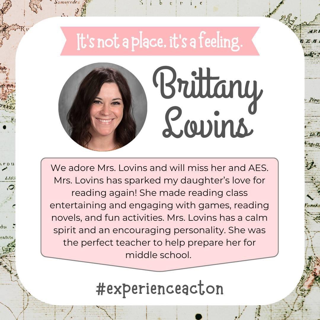 ActonElementary's tweet photo. It's not a place, it's a feeling. 💜

The passionate and dedicated staff that call Acton Elementary home are worthy of our highest praise. Join us in the positivity by dropping a word of encouragement for Mrs. Lovins below or by sharing this post. 

#experienceacton
@granburyisd https://t.co/1fileJFt4Y